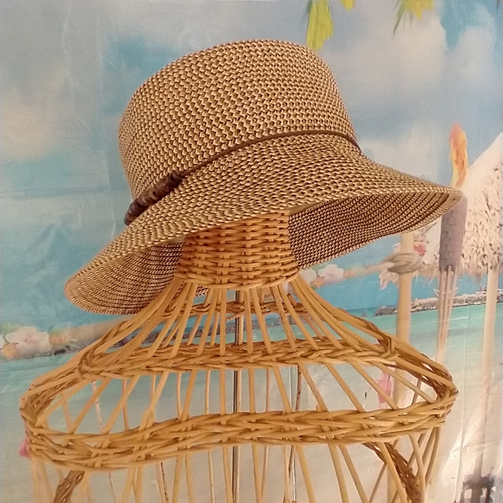 Elegant Tan Woven Bucket/ Brim Hat NWOT - Picture 2 of 16